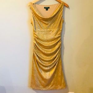 Gold lame’ Ralph Lauren dress size 12